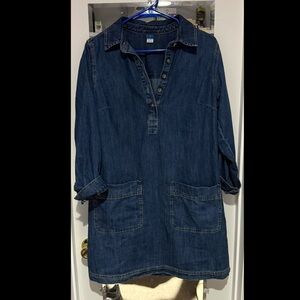 Old Navy Midi Blue Denim Dress | Size M